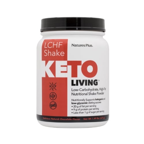 Natures Plus KetoLiving LCHF Shake Delicious Natural Chocolate Flavor 